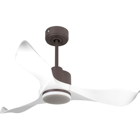 Le super destratificateur et ventilateur HVLS Ouray, 223 Cm design chrome pales bois blanc , wifi thermostat. (1/5)