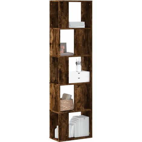 Bücherregal 5 Böden Räuchereiche 45x23,5x162,5 cm Holzwerkstoff