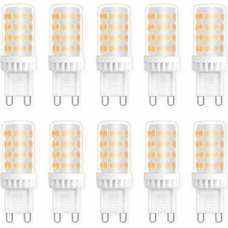 Ampoules LED G9 5W, Equivalente 40W 50W Halogène Lumière, 450LM, Blanc Neutre 4000K, AC 220V, Culot G9 Standard, économie d'énergie, pour Ceiling Lighting, Kitchen, Chambre, Salon, Pack de 10 (1/5)