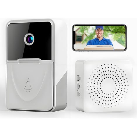 Sonnette vidéo sans fil générique, surveillance nocturne HD 1080p, résistante aux intempéries, interphone domestique, prend en charge les appels vocaux bidirectionnels.-AquaForge