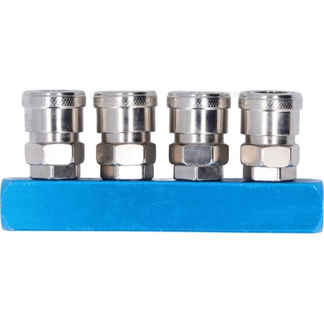 Bloc de distribution d'air G1/4, répartiteur de tuyau d'air droit, collecteur pneumatique avec connecteur SML-4 (1/5)