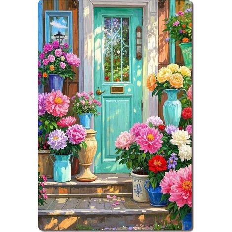 Plaque en Métal Vintage Art Murale pour Jardin de Fleurs de Magnolia, Élégance Majestueuse et Fragrance Douce 30x20 cm. (1/5)