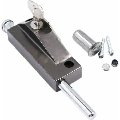 Boîte à porte coulissante Boîte à clé noire en alliage d'aluminium Boîte à porte en bois Boîte à clé noire. (1/5)