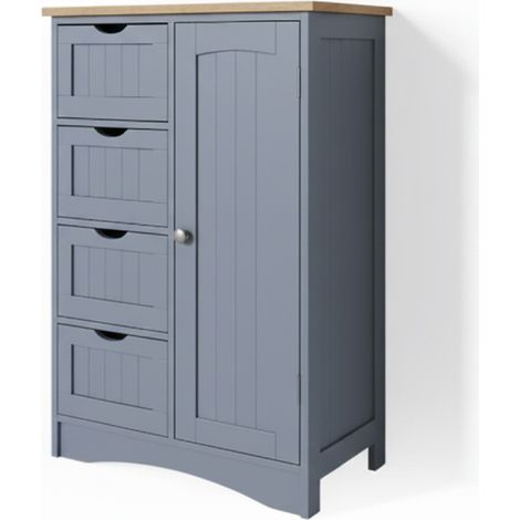 Badschrank Bianco, Grau, 55 x 81 cm, Vicco (1/5)