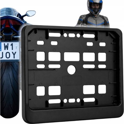 Cadre de plaque d'immatriculation de moto, noir (1/5)
