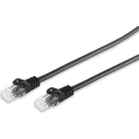 S-IMPULS RJ45 Patchkabel CAT 7 Rohkabel U/UTP, schwarz, 0,25 m