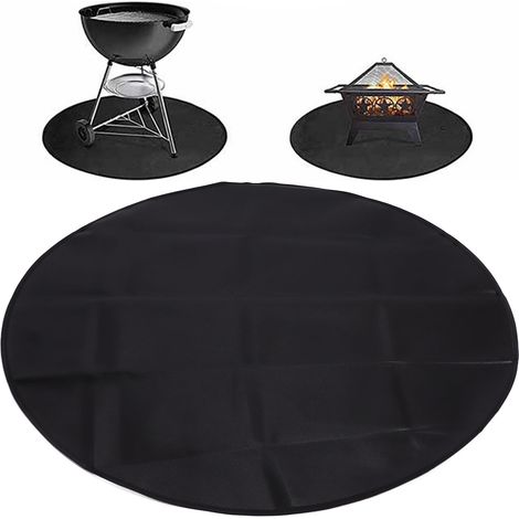 Tapis de barbecue rond, idéal pour les terrasses, les pelouses, les foyers extérieurs, les braseros et les cheminées. 61 cm (24 pouces). (1/5)