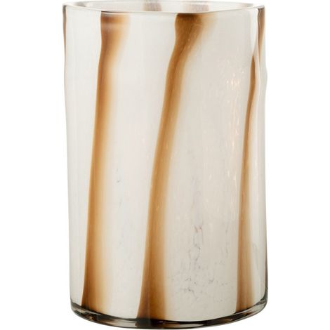 Photophore Design en Verre "Safaria" 20cm Blanc (1/5)