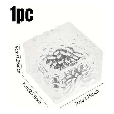 Lampes Solaires d’Allée Effet Cube Roche de Glace – LED avec Capteur de Lumière pour Jardin et Décorations Festives (1/5)