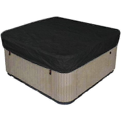 Couverture de protection imperméable pour spa extérieur avec élastique - 218 x 218 x 30 cm - Noir (1/3)