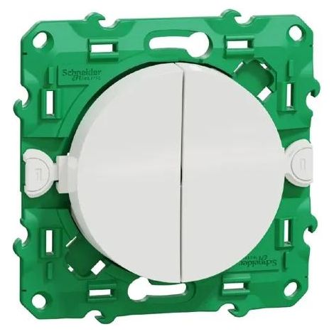 Schneider Electric Odace doble interruptor inalámbrico blanco