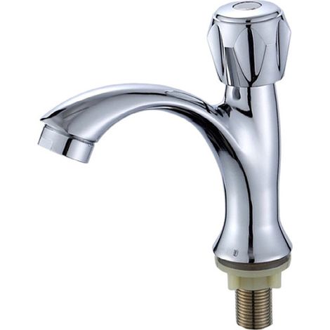 Robinet de lavabo en alliage, modèle ouvert, monotrou à quatre points, vertical, eau froide
