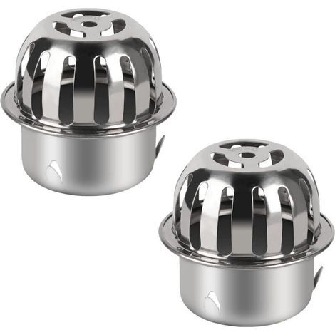 Protezione per grondaie in acciaio inox, 2 pezzi, protezione per grondaie e pluviali, 75 mm, per tubi di drenaggio e pluviali (1/4)