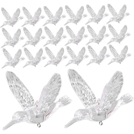 20 Pendentifs Colibris Transparents en Acrylique 10 CM pour Décoration de Plafond Ornements Oiseaux Suspendus pour Mariage Décoration Intérieure et Fête (1/5)