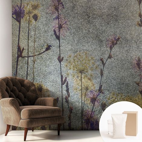 Fototapete Vliestapete mit Kleber - modern Wohnzimmer - Wanddekoration - einfach anzubringen Wiesenblumen 250x250 cm (1/5)