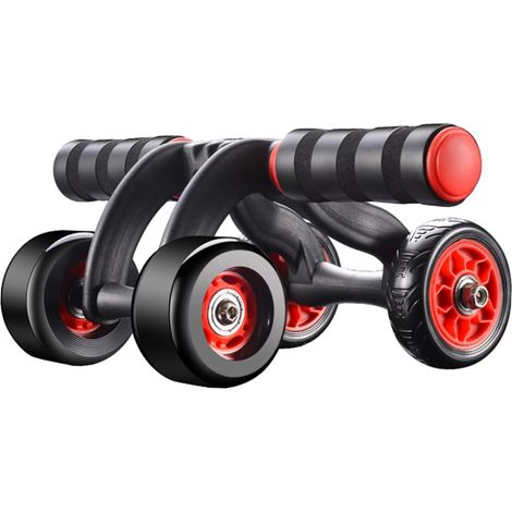 Rueda de ejercicios abdominales con resorte automático, equipo de fitness para el hogar con ruedas, incluye alfombrilla para las rodillas.