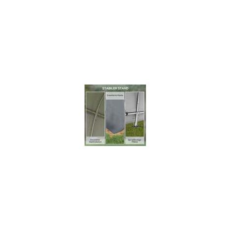 Abri de jardin 3x3m, revêtu d'une membrane aluminium avec protection UV, hydrofuge, en acier et polyéthylène gris, avec deux portes sectionnelles. (1/5)