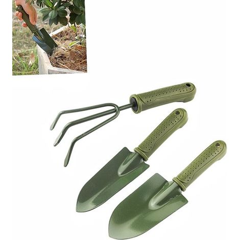 3-teiliges kleines Gartenwerkzeugset, ergonomisch geformter, komfortabler Griff, Pflanzspaten, kleiner Spaten für Topfpflanzen, 25 x 8 x 4 cm (1/3)