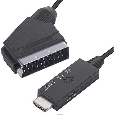 Convertisseur SCART vers HDMI, entrée SCART, sortie HDMI, adaptateur vidéo et audio pour TVHD et DVD (1/5)