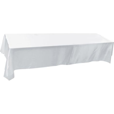 Rechteckige Tischdecke, 145 x 320 cm, fleckenabweisend, weiß, für Bankette, Hochzeiten und Partys (1/5)