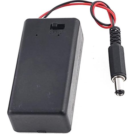 2pièces Boîtier de Batterie avec Couvercle et Interrupteur Off Prise Mâle DC Support Léger pour Piles Rechargeables Lot Couleur Aléatoire