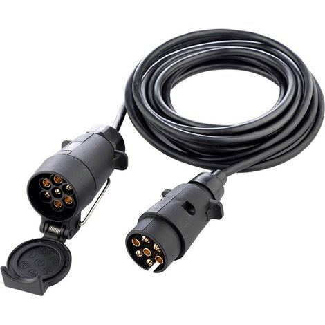 Câble d'alimentation pour remorque avec fiche et prise 7 broches, 5 mètres, Carmotion