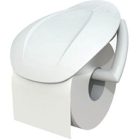 Porte-rouleau - L 15,5 cm x l 6,5 cm x H 17,4 cm - Blanc - Livraison gratuite (1/2)