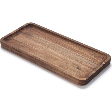 Bandeja de baño de madera de acacia – 30×14×2 cm – para embutidos, aperitivos, artículos de aseo – multifuncional