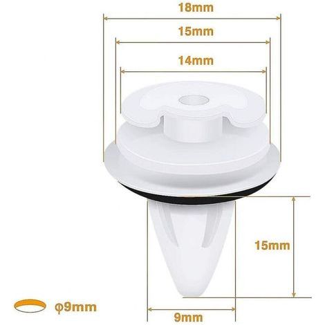Clips de fijación para molduras de puertas y parachoques – 50 piezas con junta impermeable – Compatible con BMW Serie 3, 5 y 7 E36, E46, E34, E39, E38 y M3 (1/3)