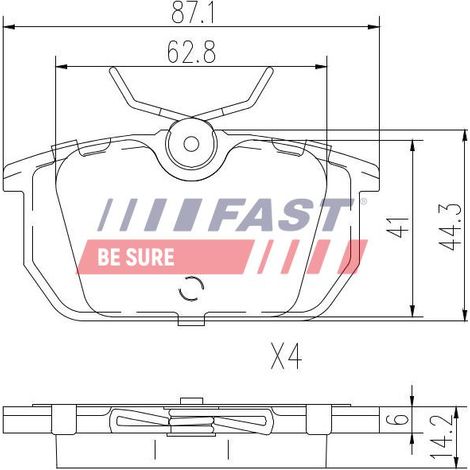 Pastiglie freno rapide FT29035 POSTERIORI SENZA sensore (1/2)