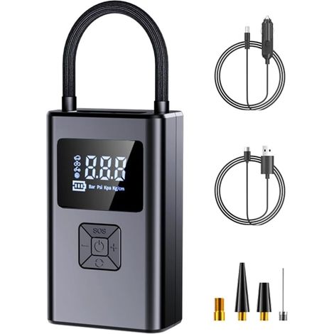 4000mAh Compresseur d'air de Voiture Portable 150PSI Pompe à Air Électrique sans Pompe de Gonflage de Pneu pour Moto Vélo Voiture Balle (1/5)