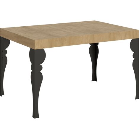 Tavolo Allungabile 120/380x90 cm Paxon Quercia Natura Gambe Antracite