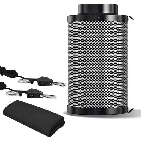 Randaco Filtre à charbon actif 150400mm, filtre carbone anti odeur pour box de culture extracteur gaine avec préfiltre (1/5)