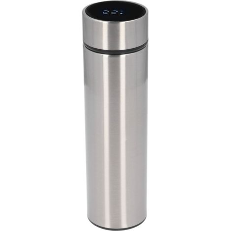 Bouteille d'eau intelligente 500ml, affichage LED, qualité alimentaire, en acier inoxydable, large Application, filtre détachable, argent (1/5)