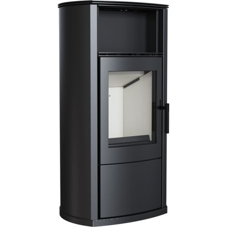 Kratki Kaminofen EPSILON 8 kW Holzofen Ofen Stahl-Schwarz Kamin Nein Ja