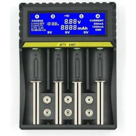 BTY407 Multifunctional Battery Charger 18650 Li-ion/NiMH/NiCd/5AA/7AAA/9V Battery Charger (1/4)