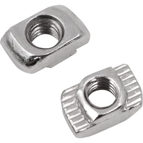 100PCS T Slot Nickel Plaqué Écrou en Acier Au Carbone Fixation pour Profil en Aluminium Marteau Tête Écrou - EU20-M4 (1/5)