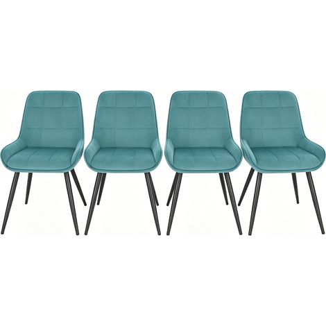 Set de 4 chaises de salle à manger rembourrées, fauteuils de bureau élégants, tabourets de cuisine pratiques, chaises de salon avec assise haute matelassée (1/5)