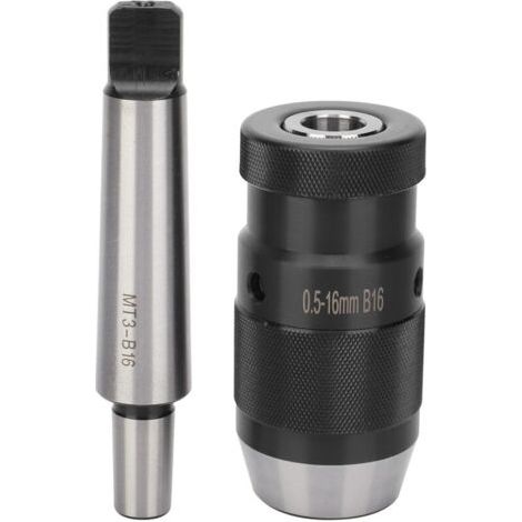 BUNTHAUS Mandrin de perçage sans clé conique Morse à dégagement rapide pour perceuse à colonne MT3-B16 0,5-16 mm