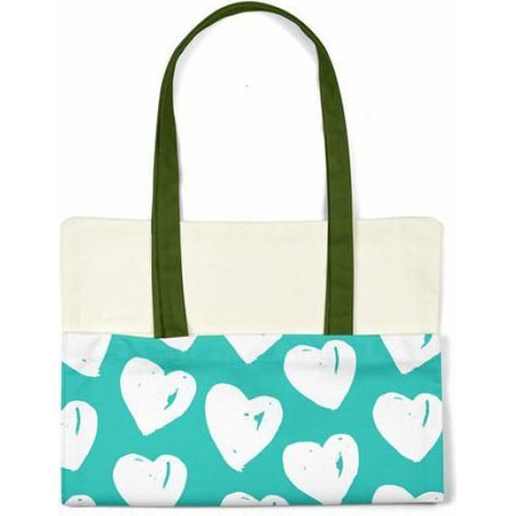 Sac shopping - Bonamaison TRGCTBG100500 - Vert - Coton - 34 x 40 cm (1/4)