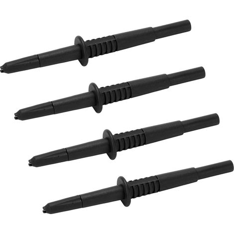 Set mit 4 4-mm-Testspitzen, isolierter Bananenstecker, zum Bohren von Drähten für elektrische Diagnosezwecke, Schwarz (1/5)
