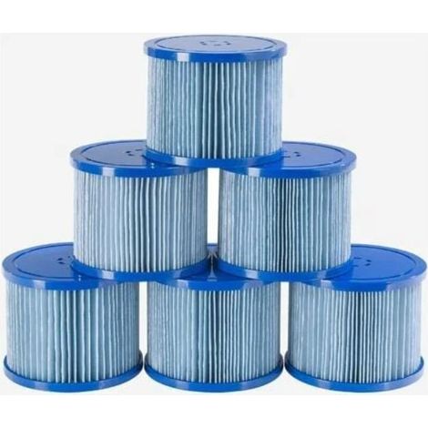 Filtre de Piscine 6X Cartouches de Filtre Spa Hot Tubs Filtre antimicrobien Bleu (1/5)