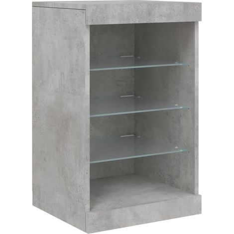 Aparador buffet cómoda armario mueble organizador cocina salón salón con luces LED 41 x 37 x 67 cm gris 020030000