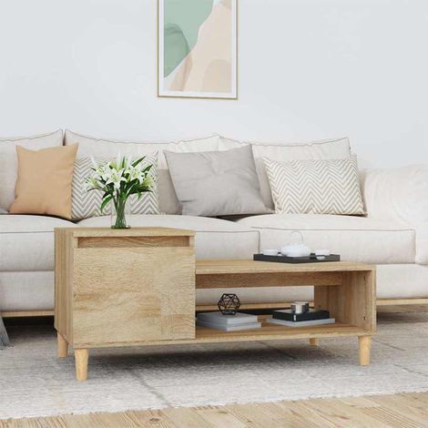 vidaXL Coffee Table Sonoma Oak 100x50x45 cm Engineered Wood (1/5)