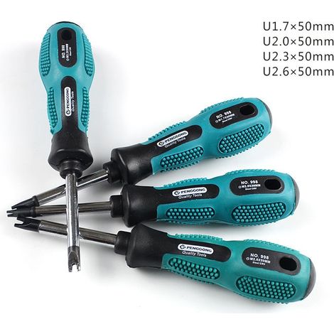 Tournevis À Bits Magnétique U Fourchu - Acier Chrome-Vanadium - Pour Travaux De Maintenance Et Réparation - Lot De 1 (1/4)