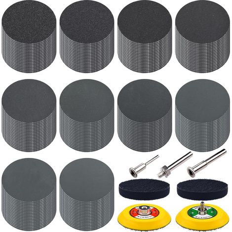 200 Pièces Disques de Ponçage 75mm Disques Abrasifs Ronds Grain 180-5000 Papier de Verre Sec à l'eau Feuilles Abrasives pour Métal Ponceuse Polissage Auto (1/5)