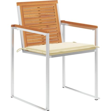 Maison Exclusive - Gartenstühle 4 Stk. mit Kissen Massivholz Akaz (1/5)