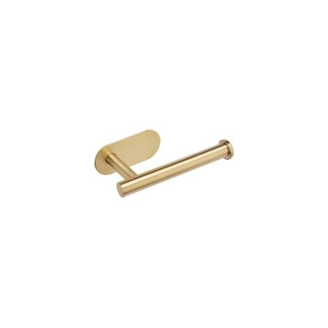 Porta carta igienica, porta carta igienica da parete, porta rotolo in acciaio inox 304, non richiede foratura, porta carta igienica con adesivo 3M, taglia unica, ottone spazzolato - Crezuo