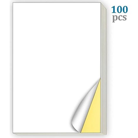 100 Étiquettes autocollantes A4 brillantes mates blanches, papier impression sans tracas pour imprimantes laser jet d'encre (1/5)