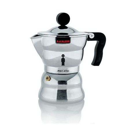 Alessi Moka cafetière argent noir 3 tasses design classique (1/2)